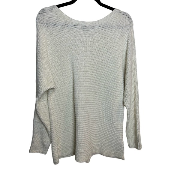 ana Sweaters - Ana White Open Knit Sweater Cotton Blend Size XL Scoop Neck Boho